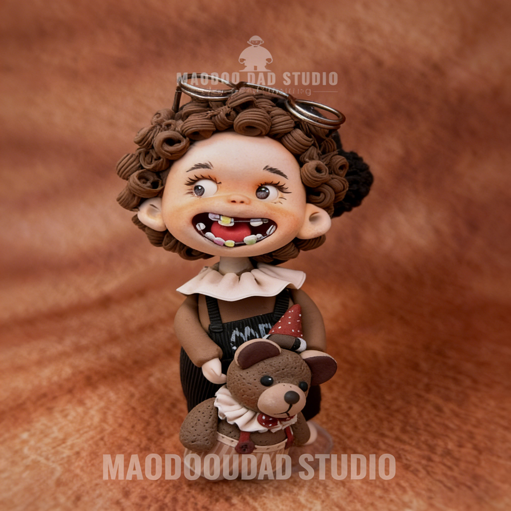 Braces Baby clay figurine – handmade gift celebrating confidence and every smile journey