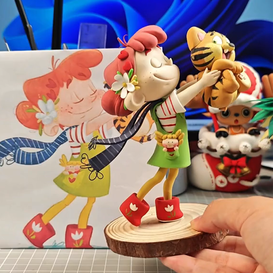 Custom clay sculpture gift – close-up of hand-sculpted facial features and expression